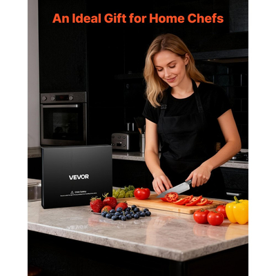 Σετ μαχαιριών κουζίνας VEVOR, σετ 5 τεμαχίων από ανοξείδωτο ατσάλι υψηλής περιεκτικότητας σε άνθρακα, ανθεκτικό και ανθεκτικό στη σκουριά, επαγγελματικά μαχαιροπίρουνα κουζίνας με εργονομική λαβή ανθεκτική στις ρωγμές, για ακριβή κοπή.