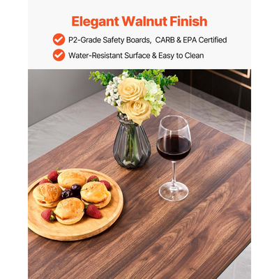 Τραπέζι Μπαρ VEVOR, Σετ 5 τεμαχίων τραπεζιών μπαρ 1193,8 χιλ., Σετ τραπεζιών μπαρ και καρεκλών με στρογγυλεμένες άκρες, Ορθογώνιο τραπέζι μπαρ με τέσσερα σκαμπό για σαλόνι, τραπεζαρία, κουζίνα, χρώμα καρυδιάς, μαύρο