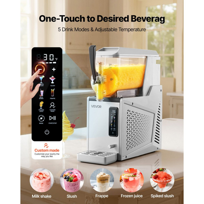 Μηχανή για γλάστρες VEVOR, Μηχανή για γλάστρες 3L/100oz χωρίς πάγο για το σπίτι, Μηχανή για παγωμένα ποτά με μονή δεξαμενή, Μηχανή Margarita με αυτοκαθαρισμό, για παγωμένες Margarita, φραπέ, μιλκσέικ και άλλα