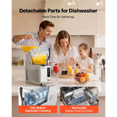 Μηχανή για γλάστρες VEVOR, Μηχανή για γλάστρες 3L/100oz χωρίς πάγο για το σπίτι, Μηχανή για παγωμένα ποτά με μονή δεξαμενή, Μηχανή Margarita με αυτοκαθαρισμό, για παγωμένες Margarita, φραπέ, μιλκσέικ και άλλα