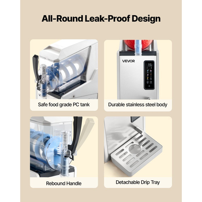 Μηχανή για γλάστρες VEVOR, Μηχανή για γλάστρες 3L/100oz χωρίς πάγο για το σπίτι, Μηχανή για παγωμένα ποτά με μονή δεξαμενή, Μηχανή Margarita με αυτοκαθαρισμό, για παγωμένες Margarita, φραπέ, μιλκσέικ και άλλα