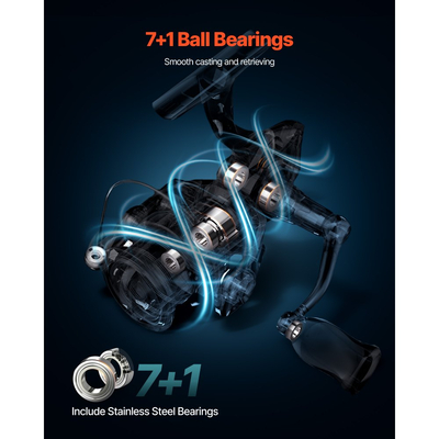 Συνδυασμός καλαμιού και μηχανισμού ψαρέματος VEVOR, συνδυασμός καλαμιού και μηχανισμού περιστροφής IM7 από ανθρακονήματα, καλάμι ψαρέματος λαβρακιού με καλάμια δύο τεμαχίων 2,13μ, 7+1 ρουλεμάν, λαβή EVA, οδηγοί από ανοξείδωτο ατσάλι με κεραμικούς δακτυλίους