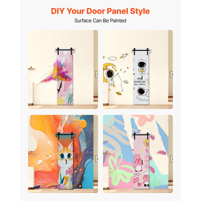 Πόρτα Αχυρώνα VEVOR Δίπτυχη, 609 x 2134 mm, Πόρτες Ντουλάπας MDF Δίπτυχες Συρόμενες, Περιλαμβάνεται Κιτ Εξοπλισμού, Σχεδιασμός με Πλαίσιο H που Εξοικονομεί Χώρο, Απαιτείται Συναρμολόγηση, για Υπνοδωμάτιο, Σαλόνι, Ντουλάπα, Διαχωριστικό Δωματίου, Λευκό