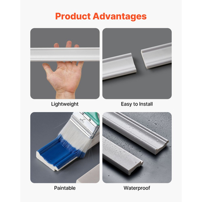 Κιτ επένδυσης τοίχου VEVOR, πάνελ επένδυσης τοίχου, ελαφρύ βαφόμενο πολυστυρένιο, εύκολο στην εγκατάσταση, φαρδύ & στενό διακοσμητικό τοίχου για εσωτερική διακόσμηση σαλονιού, υπνοδωματίου, σπιτιού, λευκό (197 x 98 cm)