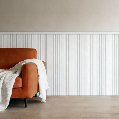 Κιτ επένδυσης τοίχου VEVOR, πάνελ επένδυσης τοίχου, ελαφρύ βαφόμενο πολυστυρένιο, εύκολο στην εγκατάσταση, φαρδύ & στενό διακοσμητικό τοίχου για εσωτερική διακόσμηση σαλονιού, υπνοδωματίου, σπιτιού, λευκό (197 x 98 cm)