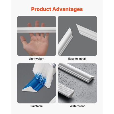 Πακέτο 3 πάνελ επένδυσης τοίχου VEVOR, σετ πάνελ επένδυσης τοίχου, ελαφρύ βαφόμενο πολυστυρένιο, εύκολο στην εγκατάσταση, αδιάβροχο διακοσμητικό τοίχου για εσωτερική διακόσμηση σαλονιού, υπνοδωματίου, λευκό (61x137 + 61x61 cm)