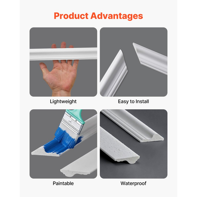 Πακέτο 3 πάνελ επένδυσης τοίχου VEVOR, σετ πάνελ επένδυσης τοίχου με διπλό φαρδύ και στενό προφίλ, ελαφρύ βαφόμενο πολυστυρένιο, εύκολη στην εγκατάσταση διακοσμητική επένδυση τοίχου για εσωτερικό σαλόνι, υπνοδωμάτιο, λευκό
