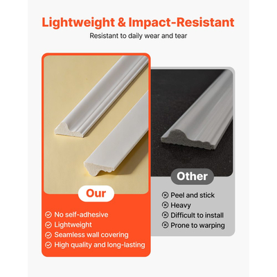 Πακέτο 3 πάνελ επένδυσης τοίχου VEVOR, σετ πάνελ επένδυσης τοίχου με διπλό φαρδύ και στενό προφίλ, ελαφρύ βαφόμενο πολυστυρένιο, εύκολη στην εγκατάσταση διακοσμητική επένδυση τοίχου για εσωτερικό σαλόνι, υπνοδωμάτιο, λευκό