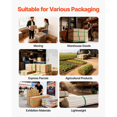 Κιτ στερέωσης ταινίας VEVOR, Εργαλείο σφράγισης ταινίας βαρέως τύπου με ταινία PET 457 μέτρων, 450 μεταλλικές σφραγίδες, 150 προστατευτικά γωνιών και γάντια, Κιτ στερέωσης συσκευασίας πλαστικών παλετών για αποθήκη/αποστολή/μετακόμιση