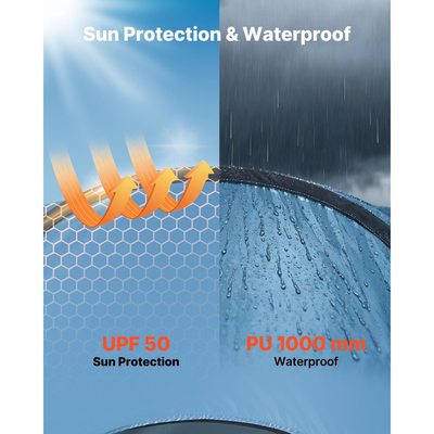 VEVOR Αναδιπλούμενη Σκηνή Ντους, Άμεσης Φορητής Σκηνής Απορρήτου με Πασσάλους Εδάφους, Σχοινιά και Τσάντα Μεταφοράς, Πολυεστέρας 190T με Ασημένια Επίστρωση, Γρήγορη Τοποθέτηση, για Κάμπινγκ, Παραλία, Ψάρεμα, Μπλε