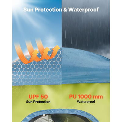 Σκηνή ντους VEVOR για κάμπινγκ, 1 δωμάτιο, φορητή σκηνή απορρήτου με αποδυτήριο με τσάντα ντους, πασσάλους εδάφους, σχοινιά, τσάντα μεταφοράς και στύλους στήριξης, ύφασμα Oxford 150D με επίστρωση αργύρου, για κάμπινγκ, ψάρεμα