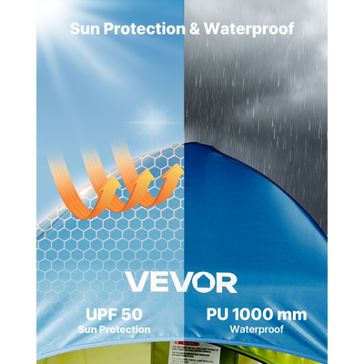 Σκηνή ντους VEVOR για κάμπινγκ, 1 δωμάτιο, φορητή σκηνή απορρήτου με αποδυτήρια με πασσάλους εδάφους, σχοινιά, τσάντα μεταφοράς και χαλύβδινους στύλους, ύφασμα Oxford 200D με επίστρωση αργύρου, για κάμπινγκ, παραλία, ψάρεμα