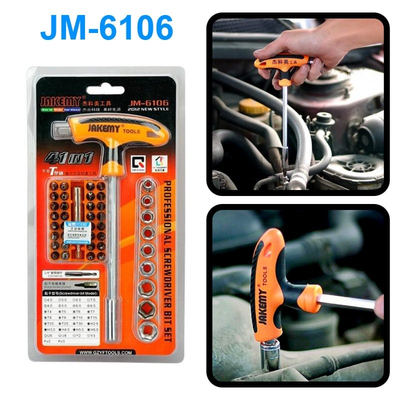 Κατσαβίδι Λαβής-Τ με Σετ Μυτών JM-6106 JAKEMY