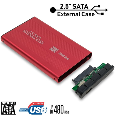 External Case HDD 2.5'' SATA Red