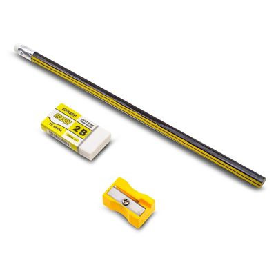 Σετ Μολύβια+Σβήστρα+Ξύστρα (14 τμχ.) Κίτρινα