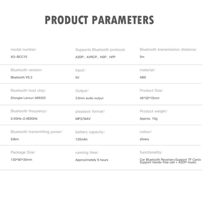 Bluetooth Adapter AUX με Υποδοχή TF