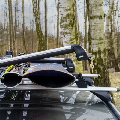 Amio - Βάση Σκι Οροφής SSR-01S από Αλουμίνιο για 4 ζευγάρια Σκι ή 2 σανίδες Snowboard με μήκος 570 mm - 1 τεμ. (02590/AM)