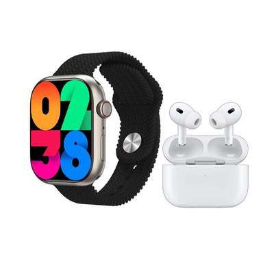 Σετ Smartwatch με ασύρματα ακουστικά Bluetooth & 7 λουράκια - KW55 MAX - 750360 - Silver