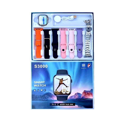 Σετ Smartwatch με 7 λουράκια - S3000 - 814079 - Orange