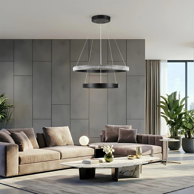 kelvo® DIAMOND KLV-101-0235 Κρεμαστό Φωτιστικό Οροφής LED 75W 7500lm 360° AC 220-240V IP20 Ρυθμιζόμενο Λευκό CCT με Χειριστήριο από 2700K έως 6000K Dimmable - Lumileds SMD Chip - Μαύρο Ματ - Μ60 x Π60 x Υ40cm - 3 Χρόνια Εγγύηση