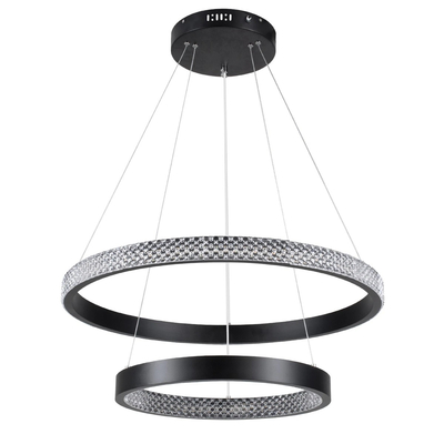 kelvo® DIAMOND KLV-101-0235 Κρεμαστό Φωτιστικό Οροφής LED 75W 7500lm 360° AC 220-240V IP20 Ρυθμιζόμενο Λευκό CCT με Χειριστήριο από 2700K έως 6000K Dimmable - Lumileds SMD Chip - Μαύρο Ματ - Μ60 x Π60 x Υ40cm - 3 Χρόνια Εγγύηση