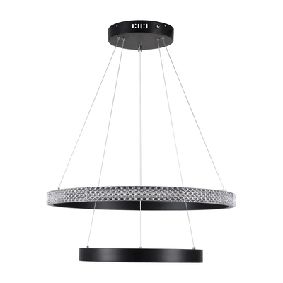 kelvo® DIAMOND KLV-101-0235 Κρεμαστό Φωτιστικό Οροφής LED 75W 7500lm 360° AC 220-240V IP20 Ρυθμιζόμενο Λευκό CCT με Χειριστήριο από 2700K έως 6000K Dimmable - Lumileds SMD Chip - Μαύρο Ματ - Μ60 x Π60 x Υ40cm - 3 Χρόνια Εγγύηση