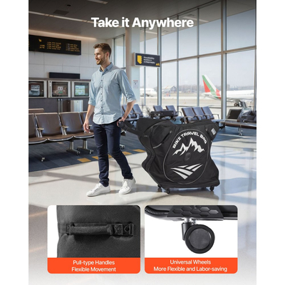 Τσάντα ταξιδιού ποδηλάτου VEVOR, τσάντα ποδηλάτου δρόμου, αποθήκευση ποδηλάτων δρόμου με κλειδαριά TSA και διπλό φερμουάρ, μαύρη θήκη ποδηλάτου, μεταξόνιο 94-106 cm για αεροπορικά ταξίδια, χρήση σε εξωτερικούς χώρους, αεροπλάνο, αυτοκίνητο, τρένο, μεταφορά με μετρό