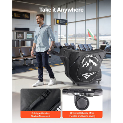 Τσάντα ταξιδιού ποδηλάτου τριάθλου VEVOR, τσάντα μεταφοράς ποδηλάτου με κλειδαριά TSA και διπλό φερμουάρ, θήκη ποδηλάτου τριάθλου με μέγιστο μεταξόνιο 106 cm για ταξίδια, χρήση σε εξωτερικούς χώρους, μεταφορά με τρένο, αεροπλάνο, μετρό