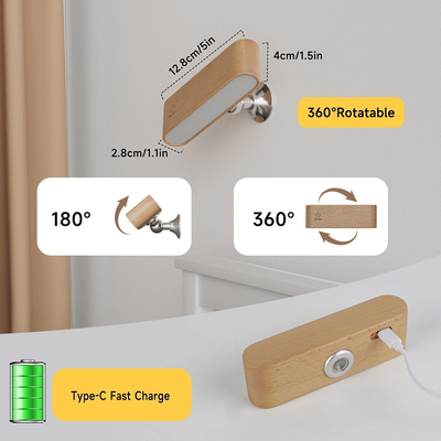 Επαναφορτιζόμενο επιτοίχιο φωτιστικό LED με μαγνητική βάση - 285179 - Dark Brown