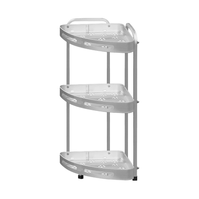 Μεταλλική ραφιέρα μπάνιου τριώροφη γωνιακή - CW1001B3-3 - 521483 - Silver