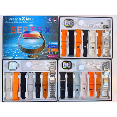 Σετ Smartwatch με 7 λουράκια - T-Watch X Max - 814178 - Grey