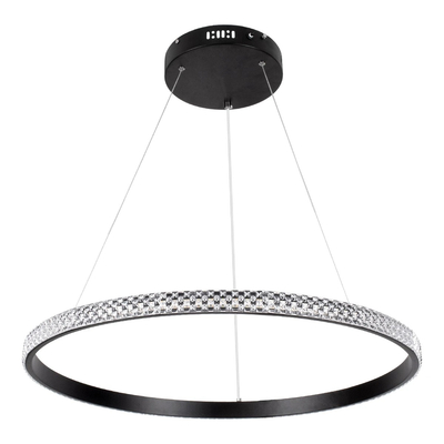 kelvo® DIAMOND KLV-101-0229 Κρεμαστό Φωτιστικό Οροφής LED 45W 4500lm 180° AC 220-240V IP20 Ρυθμιζόμενο Λευκό CCT με Χειριστήριο από 2700K έως 6000K Dimmable - Lumileds SMD Chip - Μαύρο Ματ - Μ60 x Π60 x Υ3cm - 3 Χρόνια Εγγύηση