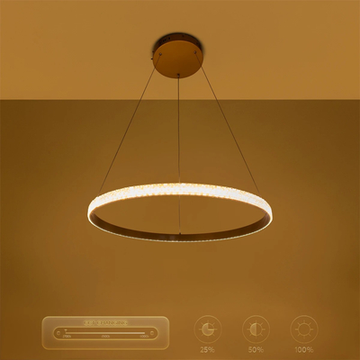 kelvo® DIAMOND KLV-101-0230 Κρεμαστό Φωτιστικό Οροφής LED 45W 4500lm 180° AC 220-240V IP20 Ρυθμιζόμενο Λευκό CCT με Χειριστήριο από 2700K έως 6000K Dimmable - Lumileds SMD Chip - Χρυσό Πλατίνα - Μ60 x Π60 x Υ3cm - 3 Χρόνια Εγγύηση