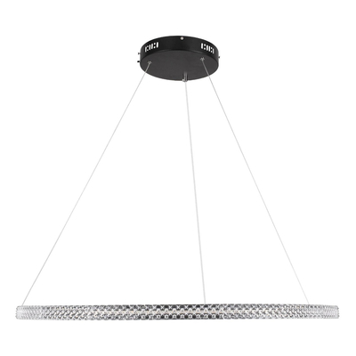 kelvo® DIAMOND KLV-101-0231 Κρεμαστό Φωτιστικό Οροφής LED 67W 6700lm 180° AC 220-240V IP20 Ρυθμιζόμενο Λευκό CCT με Χειριστήριο από 2700K έως 6000K Dimmable - Lumileds SMD Chip - Μαύρο Ματ - Μ80 x Π80 x Υ3cm - 3 Χρόνια Εγγύηση