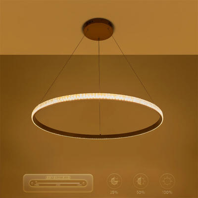 kelvo® DIAMOND KLV-101-0232 Κρεμαστό Φωτιστικό Οροφής LED 67W 6700lm 180° AC 220-240V IP20 Ρυθμιζόμενο Λευκό CCT με Χειριστήριο από 2700K έως 6000K Dimmable - Lumileds SMD Chip - Χρυσό Πλατίνα - Μ80 x Π80 x Υ3cm - 3 Χρόνια Εγγύηση