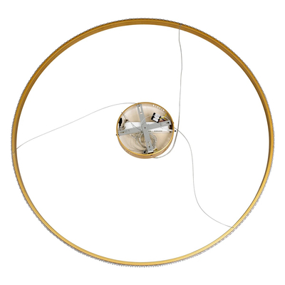 kelvo® DIAMOND KLV-101-0234 Κρεμαστό Φωτιστικό Οροφής LED 75W 7500lm 180° AC 220-240V IP20 Ρυθμιζόμενο Λευκό CCT με Χειριστήριο από 2700K έως 6000K Dimmable - Lumileds SMD Chip - Χρυσό Πλατίνα - Μ100 x Π100 x Υ3cm - 3 Χρόνια Εγγύηση