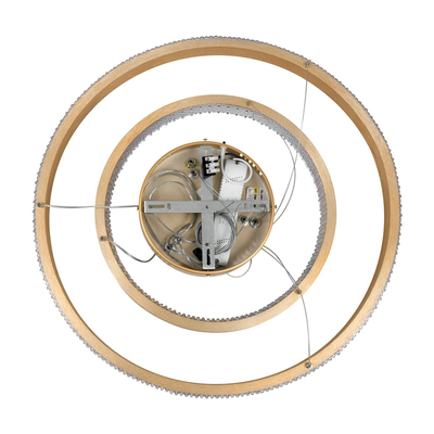 kelvo® DIAMOND KLV-101-0236 Κρεμαστό Φωτιστικό Οροφής LED 75W 7500lm 360° AC 220-240V IP20 Ρυθμιζόμενο Λευκό CCT με Χειριστήριο από 2700K έως 6000K Dimmable - Lumileds SMD Chip - Χρυσό Πλατίνα - Μ60 x Π60 x Υ40cm - 3 Χρόνια Εγγύηση