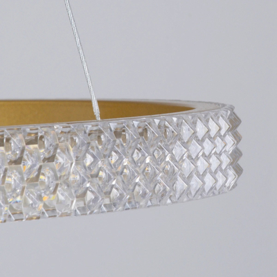 kelvo® DIAMOND KLV-101-0240 Κρεμαστό Φωτιστικό Οροφής LED 120W 12000lm 180° AC 220-240V IP20 Ρυθμιζόμενο Λευκό CCT με Χειριστήριο από 2700K έως 6000K Dimmable - Lumileds SMD Chip - Χρυσό Πλατίνα - Μ80 x Π80 x Υ80cm - 3 Χρόνια Εγγύηση