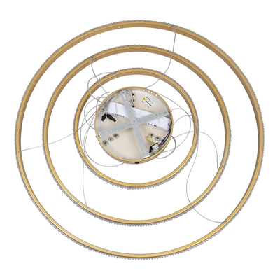 kelvo® DIAMOND KLV-101-0240 Κρεμαστό Φωτιστικό Οροφής LED 120W 12000lm 180° AC 220-240V IP20 Ρυθμιζόμενο Λευκό CCT με Χειριστήριο από 2700K έως 6000K Dimmable - Lumileds SMD Chip - Χρυσό Πλατίνα - Μ80 x Π80 x Υ80cm - 3 Χρόνια Εγγύηση