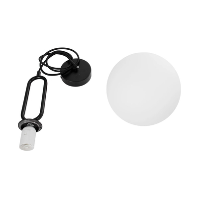 kelvo® BELLISSIMO KLV-101-0373 Κρεμαστό Φωτιστικό Οροφής για Λάμπα με Ντουί E27 AC 220-240V IP20 - Μαύρο Ματ & Λευκό - Μ20 x Π20 x Υ42cm