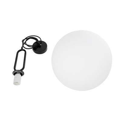 kelvo® BELLISSIMO KLV-101-0375 Κρεμαστό Φωτιστικό Οροφής για Λάμπα με Ντουί E27 AC 220-240V IP20 - Μαύρο Ματ & Λευκό - Μ40 x Π40 x Υ62cm