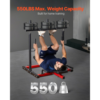 Πίεση ποδιών VEVOR, Ειδικό μηχάνημα γυμναστικής για το κάτω μέρος του σώματος, Εξοπλισμός προπόνησης για πιέσεις ποδιών από ανθρακούχο χάλυβα, Ρυθμιζόμενη προπόνηση δύναμης ποδιών για πιέσεις υψηλής έντασης, Χωρητικότητα 550 λίβρες