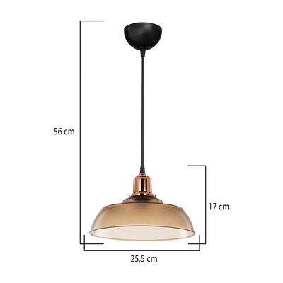 GLOBOSTAR® LOAN 203-0285 Μοντέρνο Κρεμαστό Φωτιστικό Οροφής με Ντουί 1 x E27 AC 220-240V IP20 - Καφέ & Μπρονζέ - Μ25.5 x Π25.5 x Υ17cm