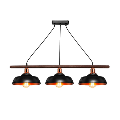 GLOBOSTAR® LOAN 203-0291 Μοντέρνο Κρεμαστό Φωτιστικό Οροφής με Ντουί 3 x E27 AC 220-240V IP20 - Μαύρο & Μπρονζέ - Μ89 x Π25.5 x Υ19cm