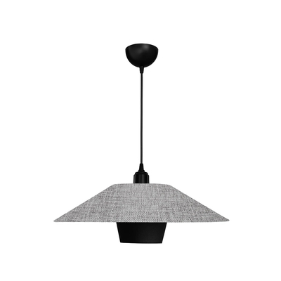 GLOBOSTAR® STORM 203-0292 Μοντέρνο Κρεμαστό Φωτιστικό Οροφής με Ντουί 1 x E27 AC 220-240V IP20 - Μαύρο & Γκρί  - Μ50 x Π50 x Υ24cm