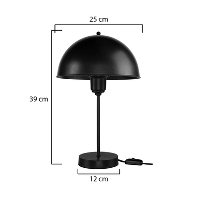 GLOBOSTAR® GAZETA 203-0296 Μοντέρνο Επιτραπέζιο Φωτιστικό Πορτατίφ με Ντουί 1 x E27 AC 220-240V IP20 - Μαύρο - Μ25 x Π25 x Υ39cm