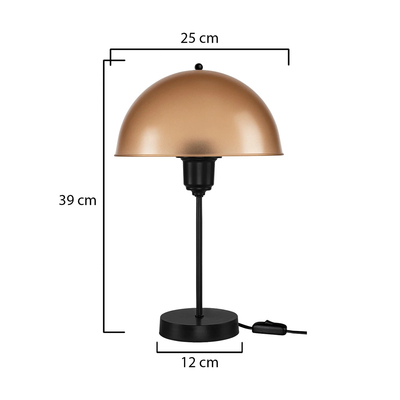 GLOBOSTAR® GAZETA 203-0297 Μοντέρνο Επιτραπέζιο Φωτιστικό Πορτατίφ με Ντουί 1 x E27 AC 220-240V IP20 - Μαύρο & Καφέ - Μ25 x Π25 x Υ39cm