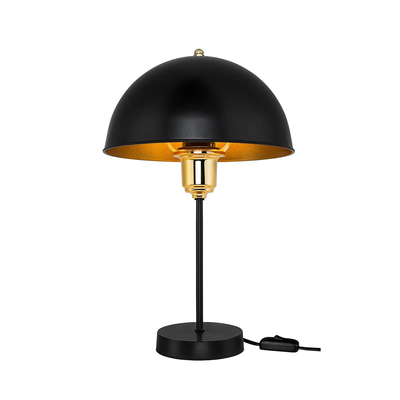 GLOBOSTAR® GAZETA 203-0299 Μοντέρνο Επιτραπέζιο Φωτιστικό Πορτατίφ με Ντουί 1 x E27 AC 220-240V IP20 - Μαύρο & Μπρονζέ - Μ25 x Π25 x Υ39cm