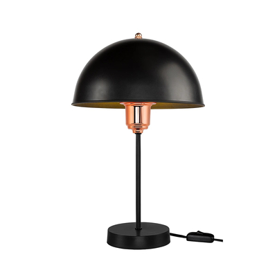 GLOBOSTAR® GAZETA 203-0300 Μοντέρνο Επιτραπέζιο Φωτιστικό Πορτατίφ με Ντουί 1 x E27 AC 220-240V IP20 - Μαύρο & Μπρονζέ - Μ25 x Π25 x Υ39cm