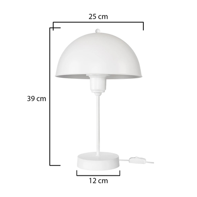 GLOBOSTAR® GAZETA 203-0301 Μοντέρνο Επιτραπέζιο Φωτιστικό Πορτατίφ με Ντουί 1 x E27 AC 220-240V IP20 - Λευκό  - Μ25 x Π25 x Υ39cm